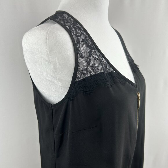 Jacob Chic Black Lace Trim Holiday Evening Top – Small - Picture 4 of 10